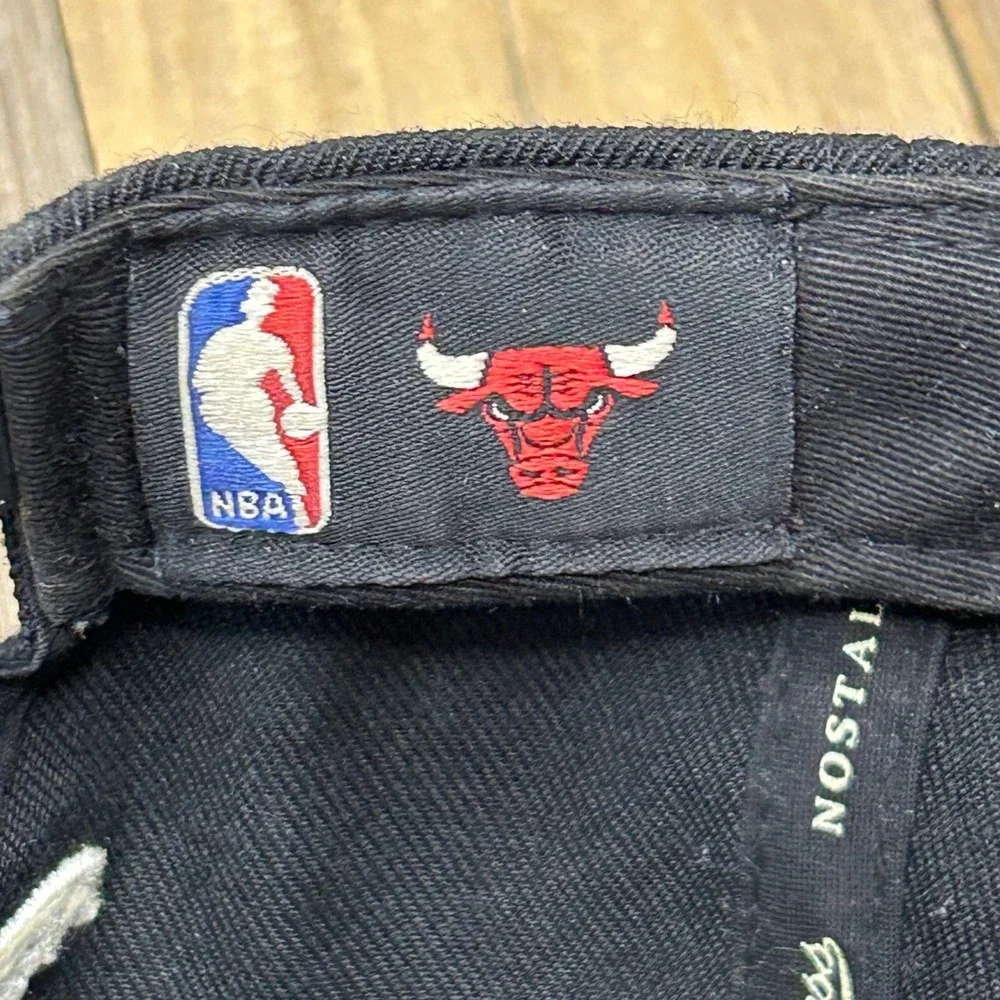 Mitchell & Ness‎ Chicago Bulls Snapback Hat Black Multi Color Baja Stripe Brim
